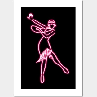 Art Deco woman dancing charleston Posters and Art